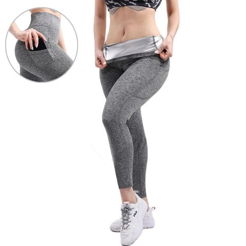 Fashion (silver Inside LL)Sweat Shapewear Leggings Waist Sauna Shaper Pants  Thermo Workout Body Pants Hot Trainer Fitness Slimming Lifting Weight But  Loss BEA @ Best Price Online