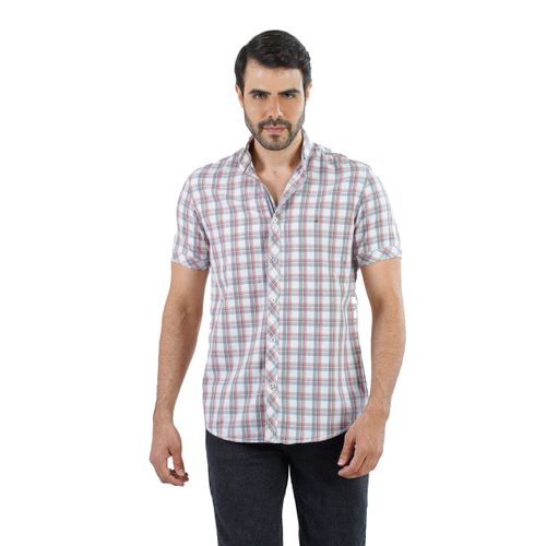 Buy Clever Shirt Cotton Gray  Half Sleeve Multicolor. in Egypt