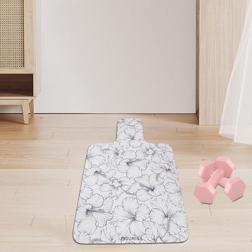 Gaiam Pilates Reformer Mat In White Marble