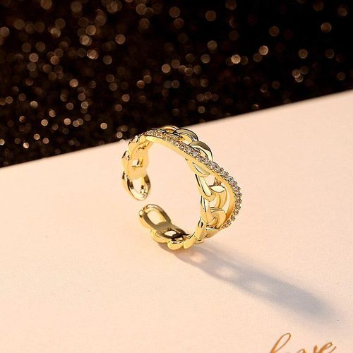 Fashion Sweet Romantic Mahua Love Ring Gold Plated Frosted Opening Index  Finger Ring Bridal Wedding Party Jewelry Accessories