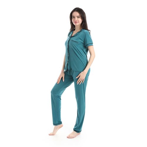 product_image_name-Caesar-Women's pajamas, soft fabric, with buttons down the front-3