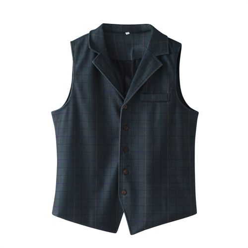 Mens Button Front Sleeveless Vest Shirt Lapel Collar Slim Fit Fashion Tops  Blous