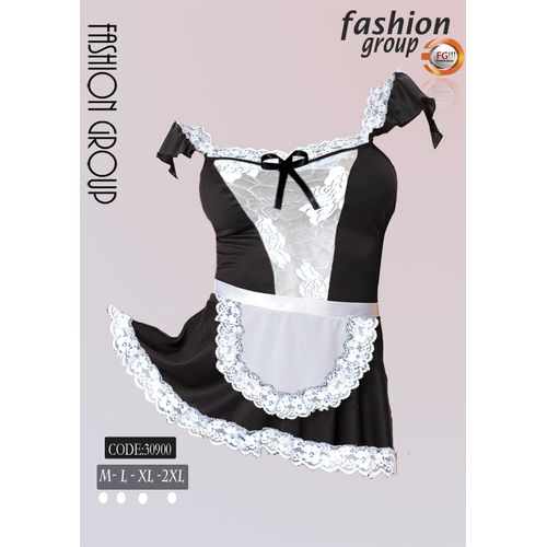 اشتري FashionGroup Naughty Dress Maid Costume - Black في مصر
