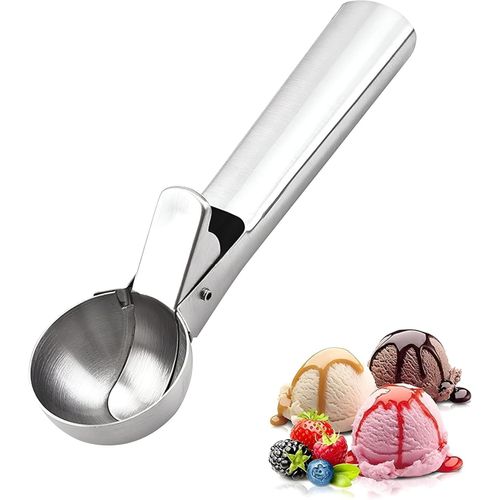 Professional Ice Cream Scoop - Premium Stainless Steel Ice Cream Scoop with Comfortable Handle for Effortless Scoops of Gelato, Frozen Yogurt, and Dough