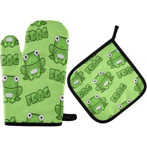 product_image_name-Generic-قفازات فرن وحوامل أواني على شكل ضفدع جميل من ZZXXB، طقم من قطعتين، قفازات مطبخ مقاومة للحرارة وغير قابلة للانزلاق للطبخ والخبز والشواء-1