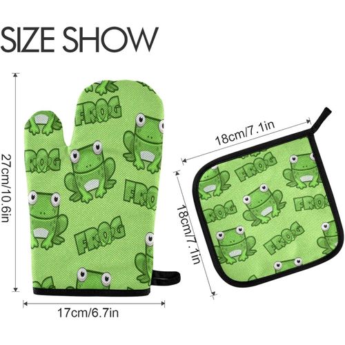 product_image_name-Generic-قفازات فرن وحوامل أواني على شكل ضفدع جميل من ZZXXB، طقم من قطعتين، قفازات مطبخ مقاومة للحرارة وغير قابلة للانزلاق للطبخ والخبز والشواء-2