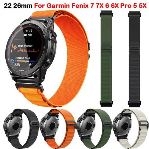 26mm Nylon QuickFit Watch Straps For Garmin Fenix 7X 6X Pro 5X