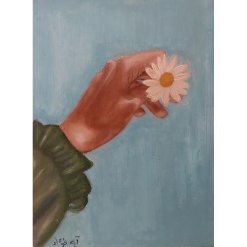 product_image_name-Generic-An oil painting on canvas of a hand holding a rose-1