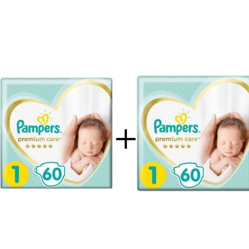 Buy Pampers 2 Bags Of Saudi Pampers Premium Care Diapers - Size 1 in Egypt