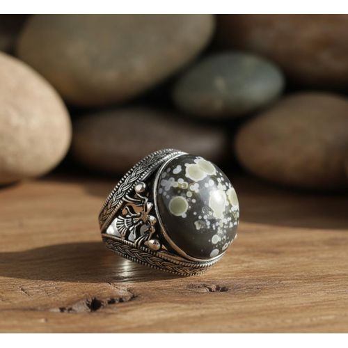 product_image_name-Generic-خاتم فضة ايطالى عيار 925 بحجر العقيق السليمانى الداودى الطبيعى-1