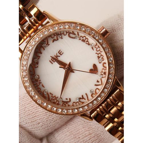 product_image_name-Generic-ساعة يد نسائية كاجوال - هيكل من الفولاذ المقاوم للصدأ ذهبي -4