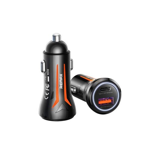 product_image_name-Remax-شاحن CC05 بقوة 54 واط USB Type-C شاحن سيارة سريع مع ضوء LED – أسود-1