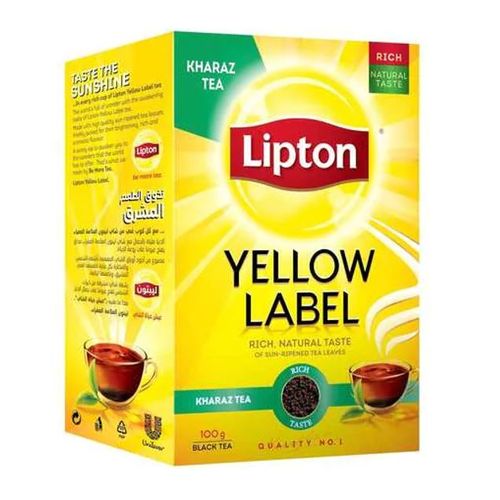 اشتري Lipton Classic Yellow Label Black Kharaz Tea with Sun Dried Tea Leaves - 100 Gm في مصر