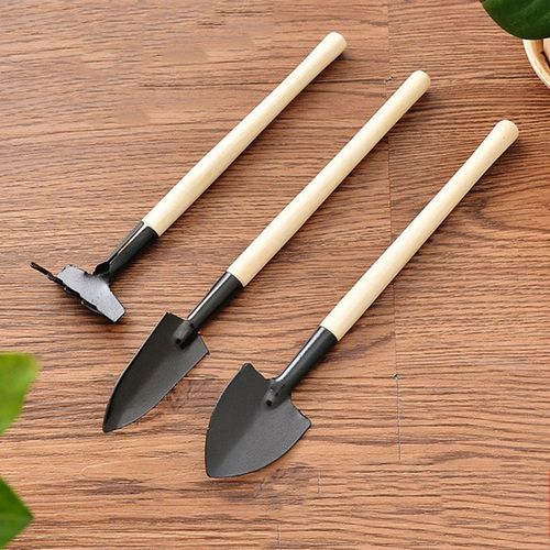 اشتري 3pcs/Set Mini Gardening Tools Wood Handle Potted Plants Shovel Rake Spade في مصر
