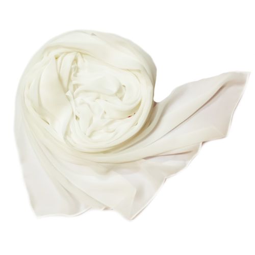 Buy Scarf Chiffon Crepe Solid  (Off White) in Egypt