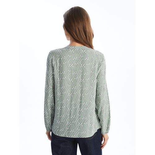 product_image_name-LC Waikiki-Tie Neck Patterned Women's Blouse-4