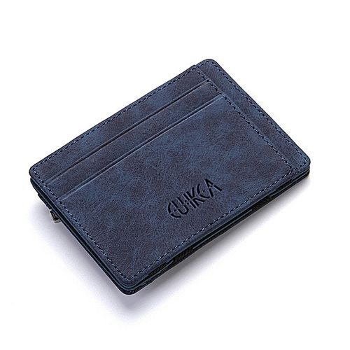 Buy Fashion Men Slim Wallet Leather Credit Card Holder Coin Zip Bag Money Clip Billfold in Egypt