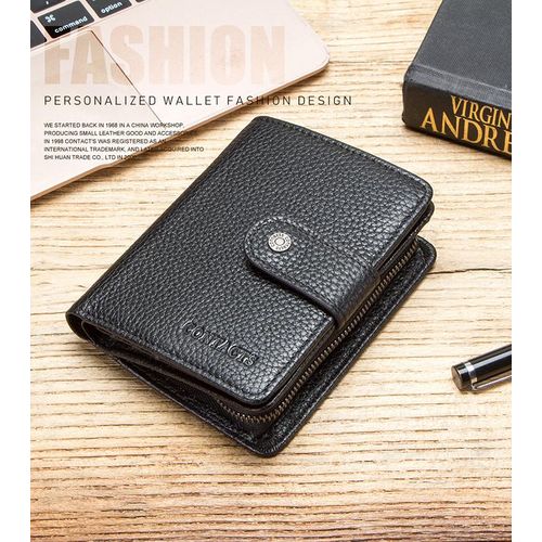 Black Hasp Purse Detail Fold Over Small Wallet Pocket Wallet Small