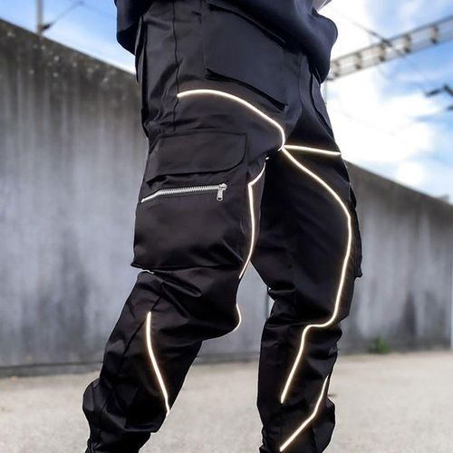 Amazon.com: Avsion Men's Trousers Casual Reflective Stripes Sporty Jogging  Trousers Light Multi-Pocket Trousers Workwear Trousers Grau : Clothing,  Shoes & Jewelry