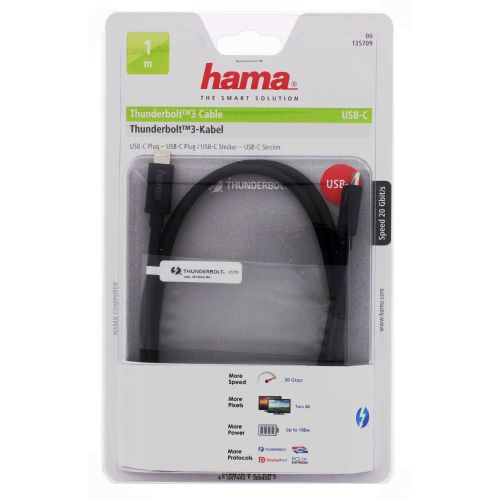 Buy Hama 4047443366450 Thunderbolt 3  USB-C cable -  1.00 m - Black in Egypt