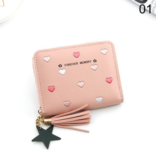 Women Small Wallet Ladies Mini Tassel Wallet Cute Girl Short Zipper Lovely PU Coin Purse Female Hand Wallet Purse