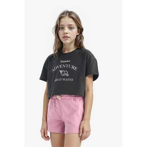 product_image_name-Defacto-Girl Crew Neck Full Crop Top Short Sleeve T-Shirt - Antracite-1