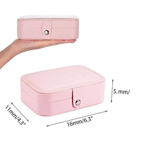 product_image_name-General-علبة سفر للمجوهرات الصغيرة، منظم سفر للمجوهرات من الجلد (زهري)-2