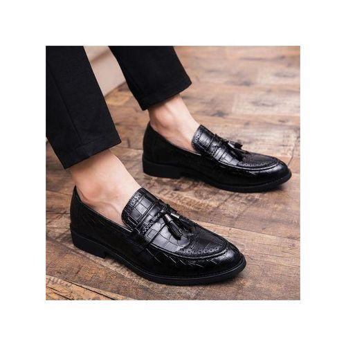 Men's Formal Shoes Slip on Flats Business Dress Shoes Patent Leather  Footwear