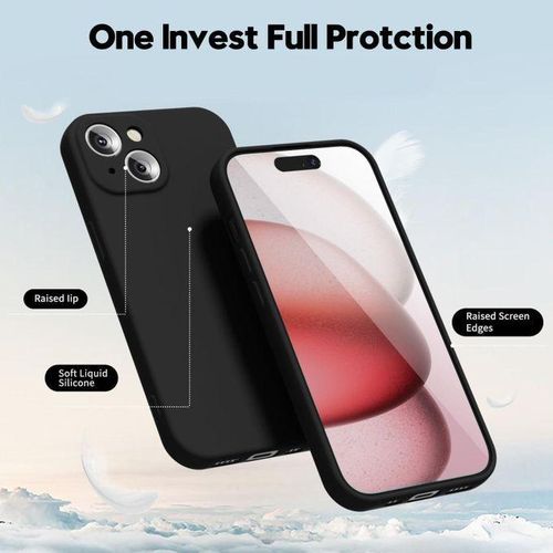 product_image_name-Generic-جراب حماية من السيليكون الناعم بتصميم مبطن بالمايكروفايبر مع حماية للكاميرا لموبايل آبل آيفون 15 بلس 6.7 بوصة (لون أسود)-4