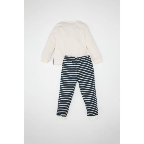 product_image_name-Defacto-Baby Boy Baby Neck Regular Fit Knitted Pyjamas - Ecru-4
