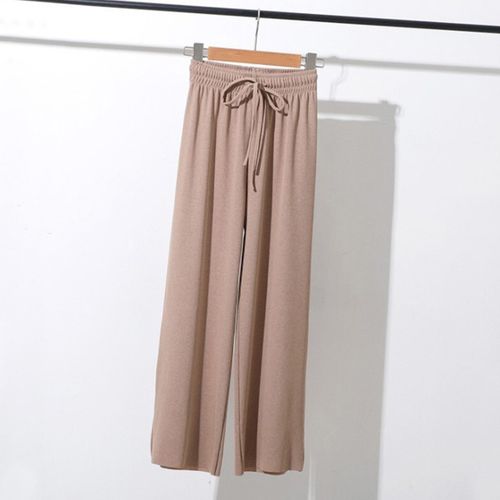 Woman's Casual Full-Length Loose Pants Straight Pants Solid Slim Fit  Trousers