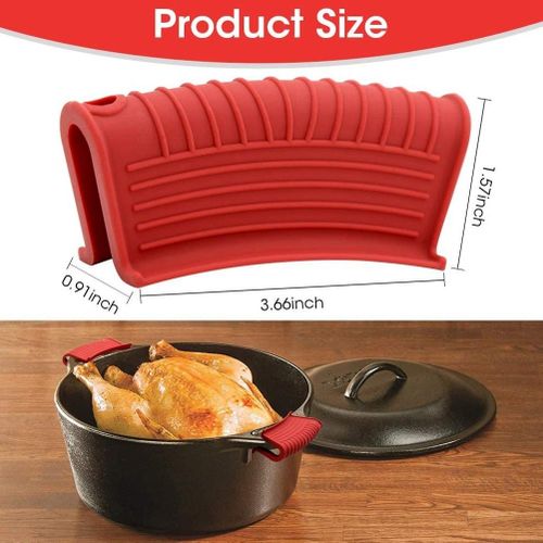 2Pcs Silicone Pot Holder Cast Iron Hot Skillet Handle Cover