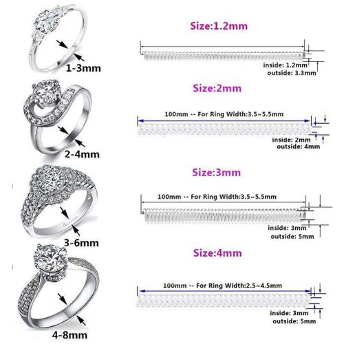 Miuline Ring Size Adjuster, 6 Pcs Ring Guard Clip for Loose Rings Jewelry Size  Reducer for Men and Women - Walmart.com