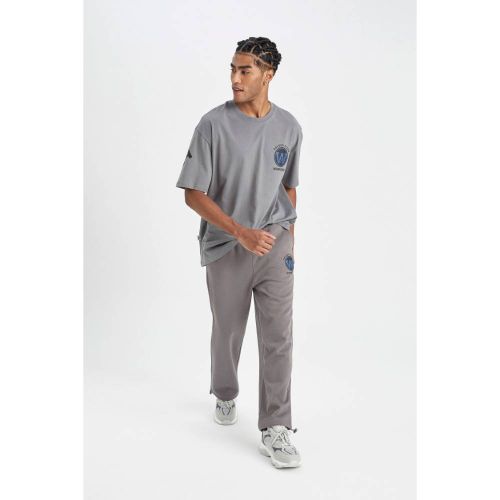 product_image_name-Defacto-Man Crew Neck Oversize Fit Short Sleeve T-Shirt - Grey-4