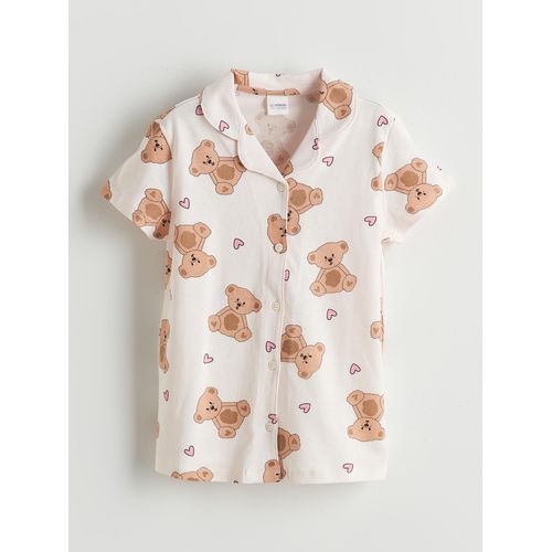 product_image_name-LC Waikiki-طقم بيجاما قصير للبنات من LC Waikiki بطبعة دبدوب بقلنسوة-2