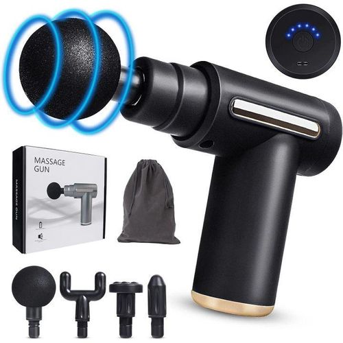 product_image_name-Generic-Muscle massage gun, portable mini professional massage gun with low noise technology, Type-C charging, 6 speeds and 4 massage heads, back and neck massager-1