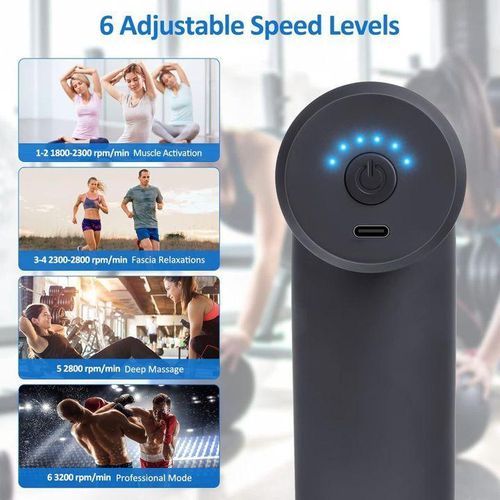 product_image_name-Generic-Muscle massage gun, portable mini professional massage gun with low noise technology, Type-C charging, 6 speeds and 4 massage heads, back and neck massager-4