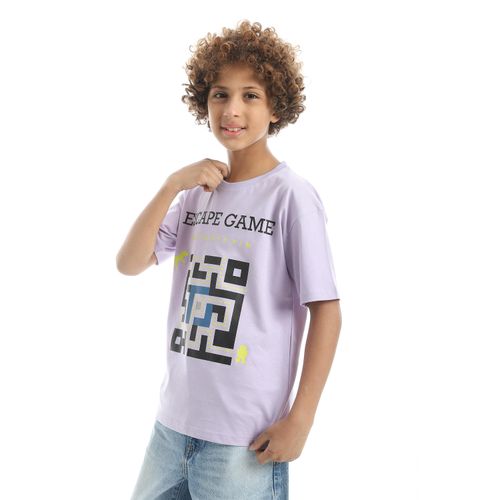 product_image_name-Ted Marchel-تيشيرت للأولاد بياقة مستديرة وأكمام قصيرة مزين بطبعة - بنفسجي-4