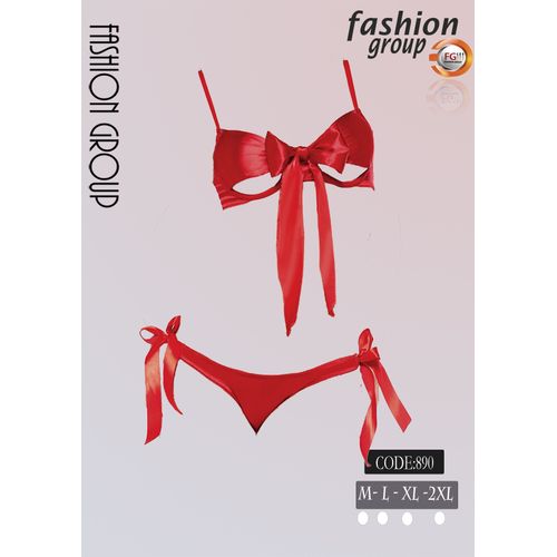 اشتري FashionGroup Bra And Panty Microfber and Stan - Red في مصر