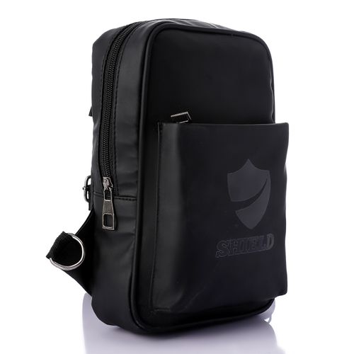 Shield Crossbody Bag in Black - Men