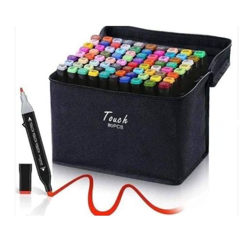 product_image_name-Generic-مجموعة أقلام توتش مزدوجة احترافية بـ80 لونًا - مثالية للفنون والرسم-1