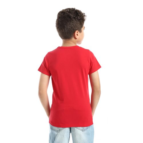 product_image_name-Fabyo-Light Red Comfy Cotton T- Shirt-3