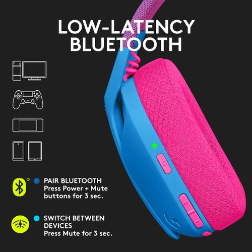 Logitech G435 LIGHTSPEED Wireless Bluetooth Gaming Headset, Lightweight  Over-Ear Headphones, Built-in Microphones, 18h Battery
