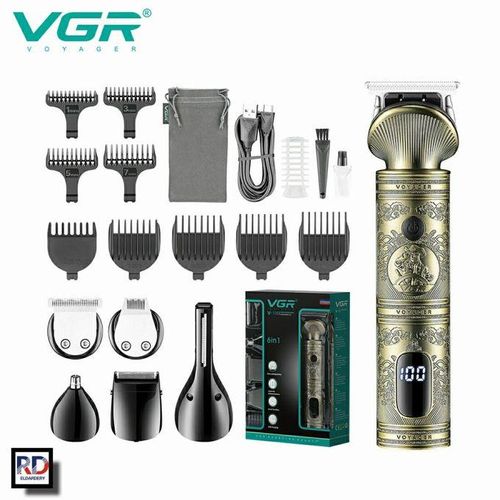 product_image_name-VGR-مقص شعر VGR الاحترافي اللاسلكي بتصميم فرعون، قابل للشحن، 6 في 1، V-106-1