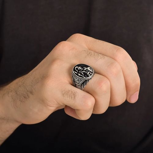 اشتري Men Handmade Silver Ring With Spartian Warrior - 925 Silver في مصر