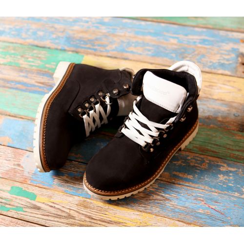 اشتري Lace Up Casual Half Boot - Black في مصر