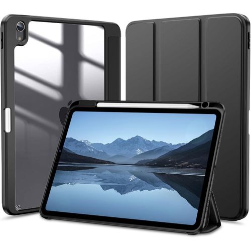 product_image_name-Generic-Case for iPad Air 11 2025 (7th Generation) M3 11-Inch 2025, TPU Shockproof Border and Translucent PC Frosted Back Case Cover Protective Case with Pen Holder - Black, PC-1
