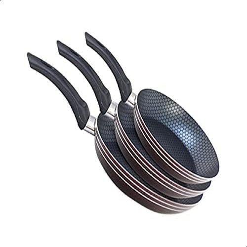 Buy Trueval Fry Pan Set -  3 Pcs - Size 18 - 22 - 24 in Egypt