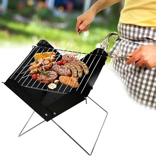 Easy Setup Grill - Enjoy Delicious Barbecues on the Go with This Compact Charcoal Grill, Ideal for Camping, Picnics, and Outdoor Adventures, Lightweight and Portable!