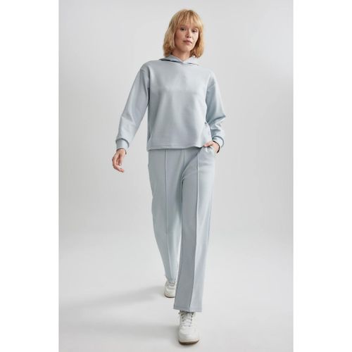 product_image_name-Defacto-Woman Hooded Standart Fit Sweat Shirt - Lt.Grey-2